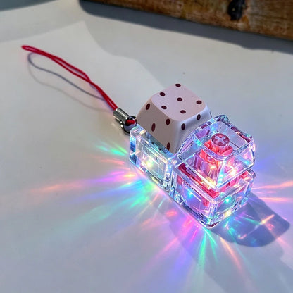 LED Glowing Keyboard Keychain Fingertip Stress Relief Toys Uncompressed Buttons Keyring Student Schoolbag Pendent Gifts