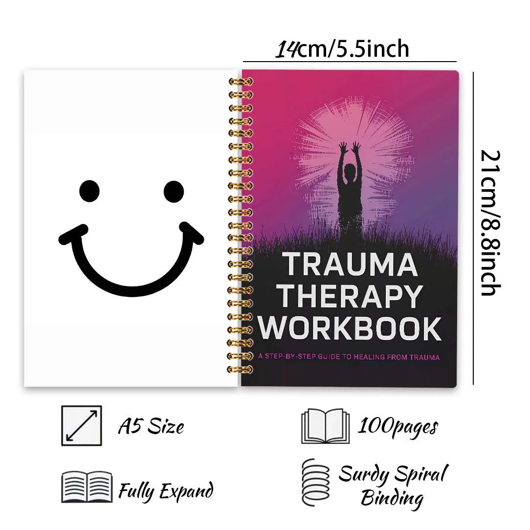 Trauma Therapy Workbook for Emotional Healing, Spiral Bound Journal with Daily Prompts to Process Emotions & Reduce Stress