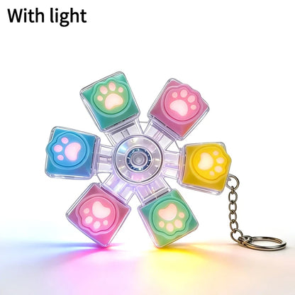 LED Glowing Keyboard Keychain Fingertip Stress Relief Toys Uncompressed Buttons Keyring Student Schoolbag Pendent Gifts