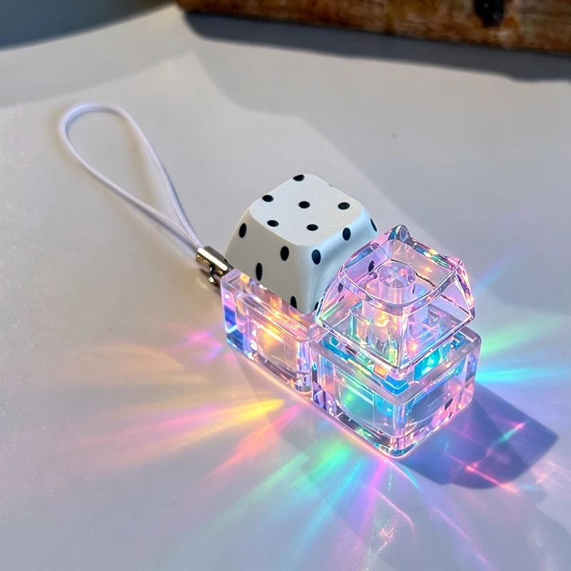 LED Glowing Keyboard Keychain Fingertip Stress Relief Toys Uncompressed Buttons Keyring Student Schoolbag Pendent Gifts