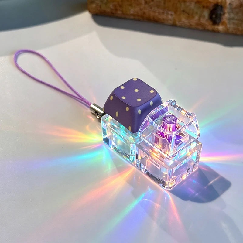 LED Glowing Keyboard Keychain Fingertip Stress Relief Toys Uncompressed Buttons Keyring Student Schoolbag Pendent Gifts