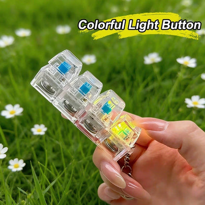 LED Glowing Keyboard Keychain Fingertip Stress Relief Toys Uncompressed Buttons Keyring Student Schoolbag Pendent Gifts