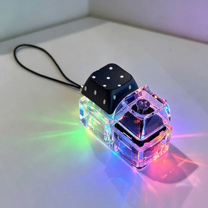 LED Glowing Keyboard Keychain Fingertip Stress Relief Toys Uncompressed Buttons Keyring Student Schoolbag Pendent Gifts