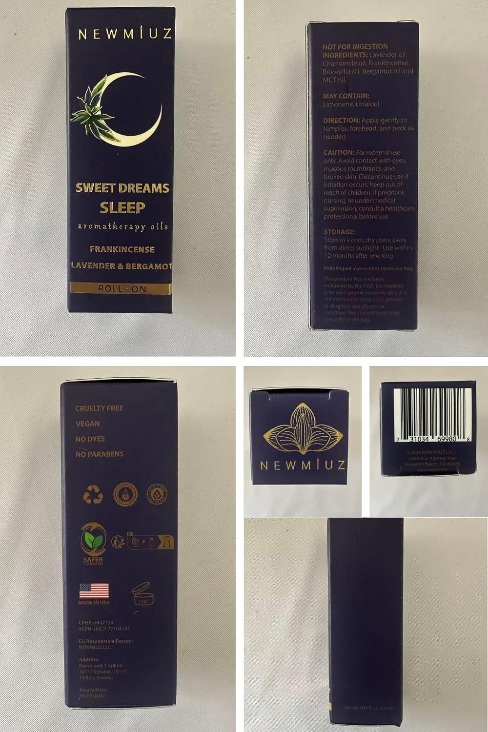 Sleep Well Roll on Essential Oil anti Stress Calming Aromatherapy Stick Blend Lavender Bergamot Frankincense Destress Relaxation Stress Gift for Women