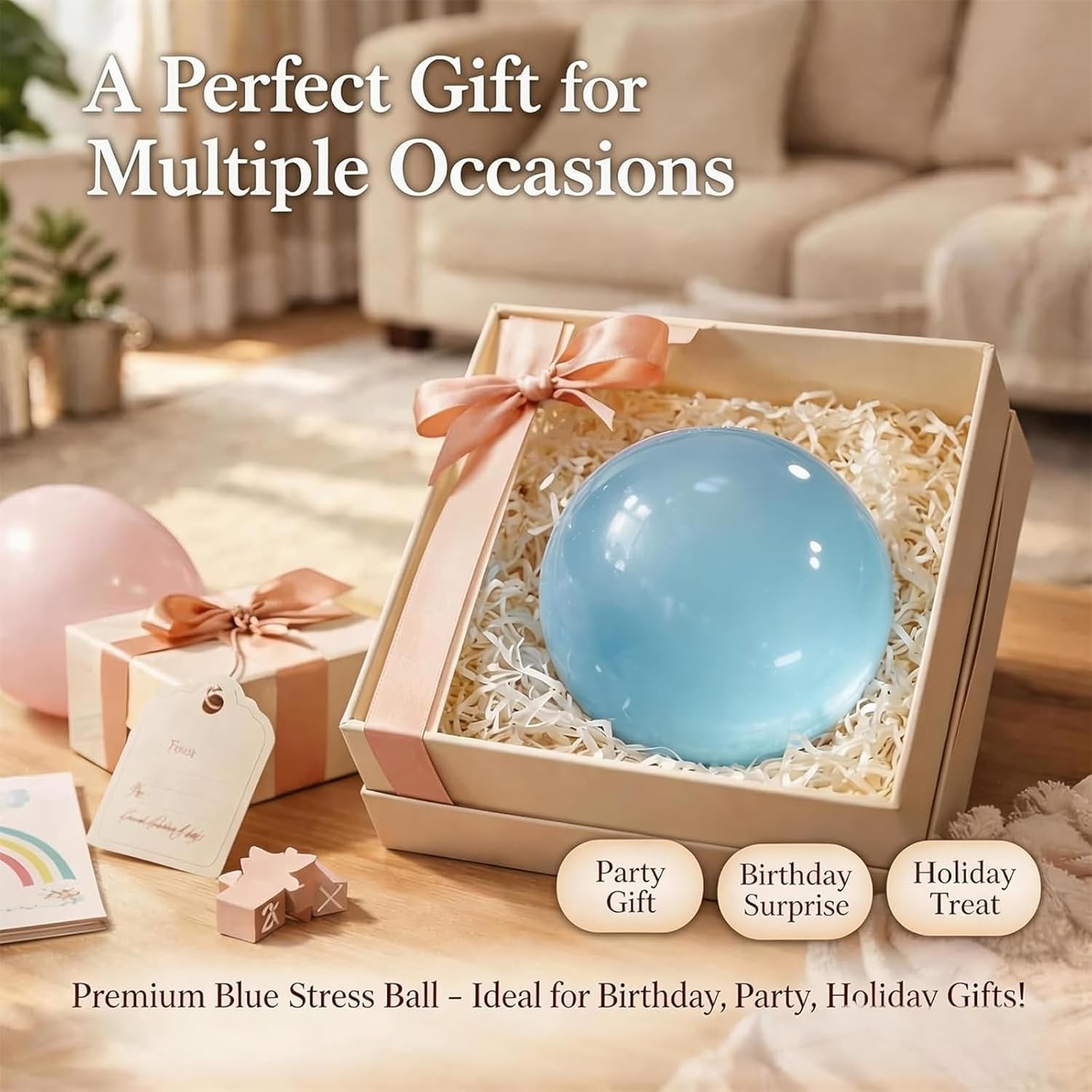 Coconut Oil Squishy, Coconut Oil Slow Rising Squeeze Stress Ball Clear Jelly Bubblegum Texture Coconut Oil Squishy Toy (Blue)