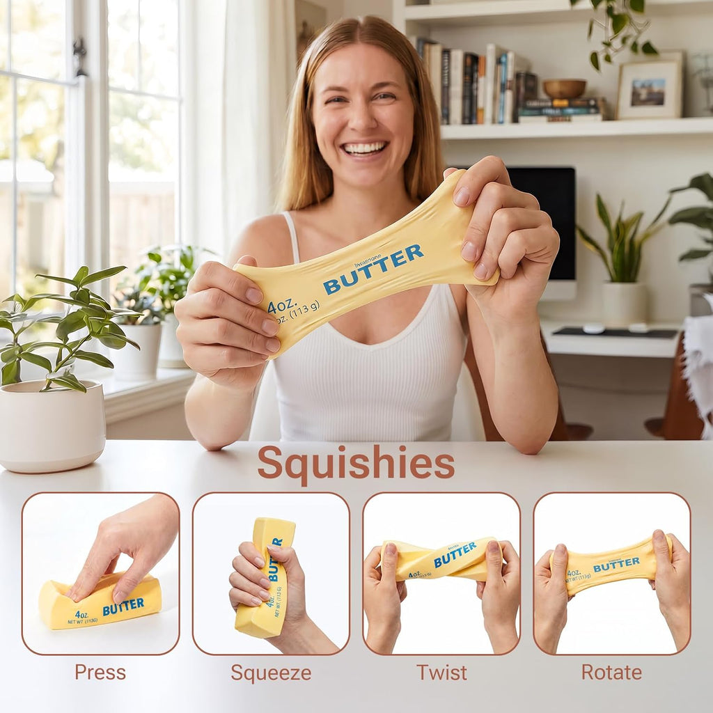 Butter Squishy Toys, Slow Rising Stress Relief Squishies, Soft PU Cream Scented Sensory Fidget Toys for Kids & Adults, Home & Desk Decor, Party Favors & Gifts