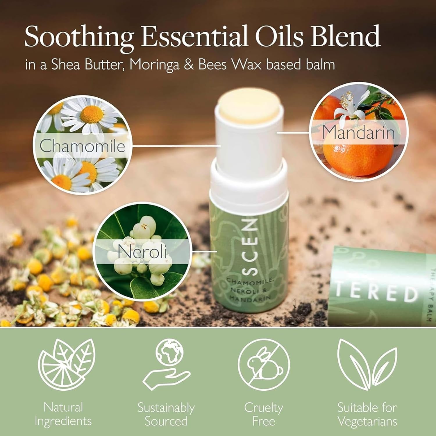 Aromatherapy Stress Relief Balm Stick - De Stress Essential Oil Roll on Calm Carry for Relaxation - Natural Stress Reliever - Chamomile, Cedarwood, Rosemary - Destress Gifts for Women