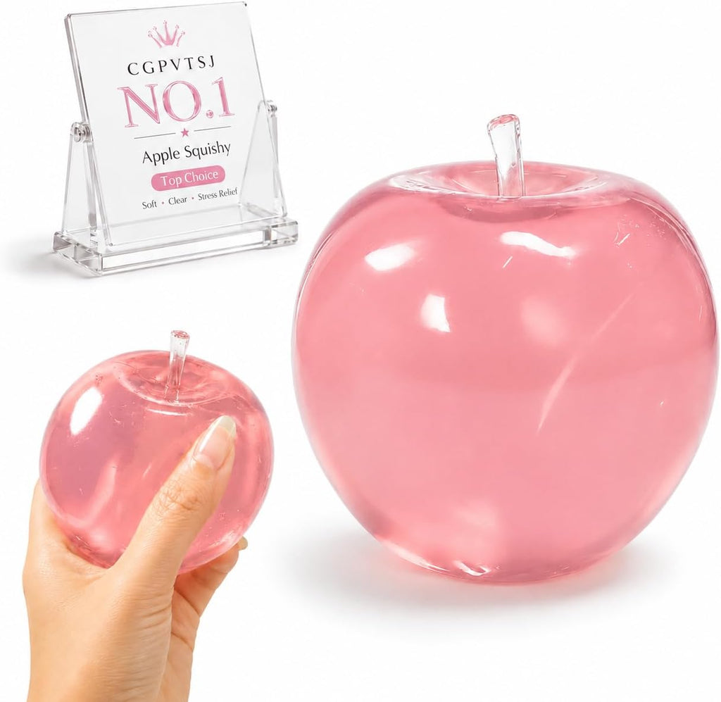 Apple Squishy Slushy Pink Slush Coconut Oil Toy Squish Fruit Squeeze Fidget Aqua Toys Giant for Adults Squeezy Mellow Sugar Stress Ball 2026 Decompression Swuishy Slow Rising Reliever (Pink)