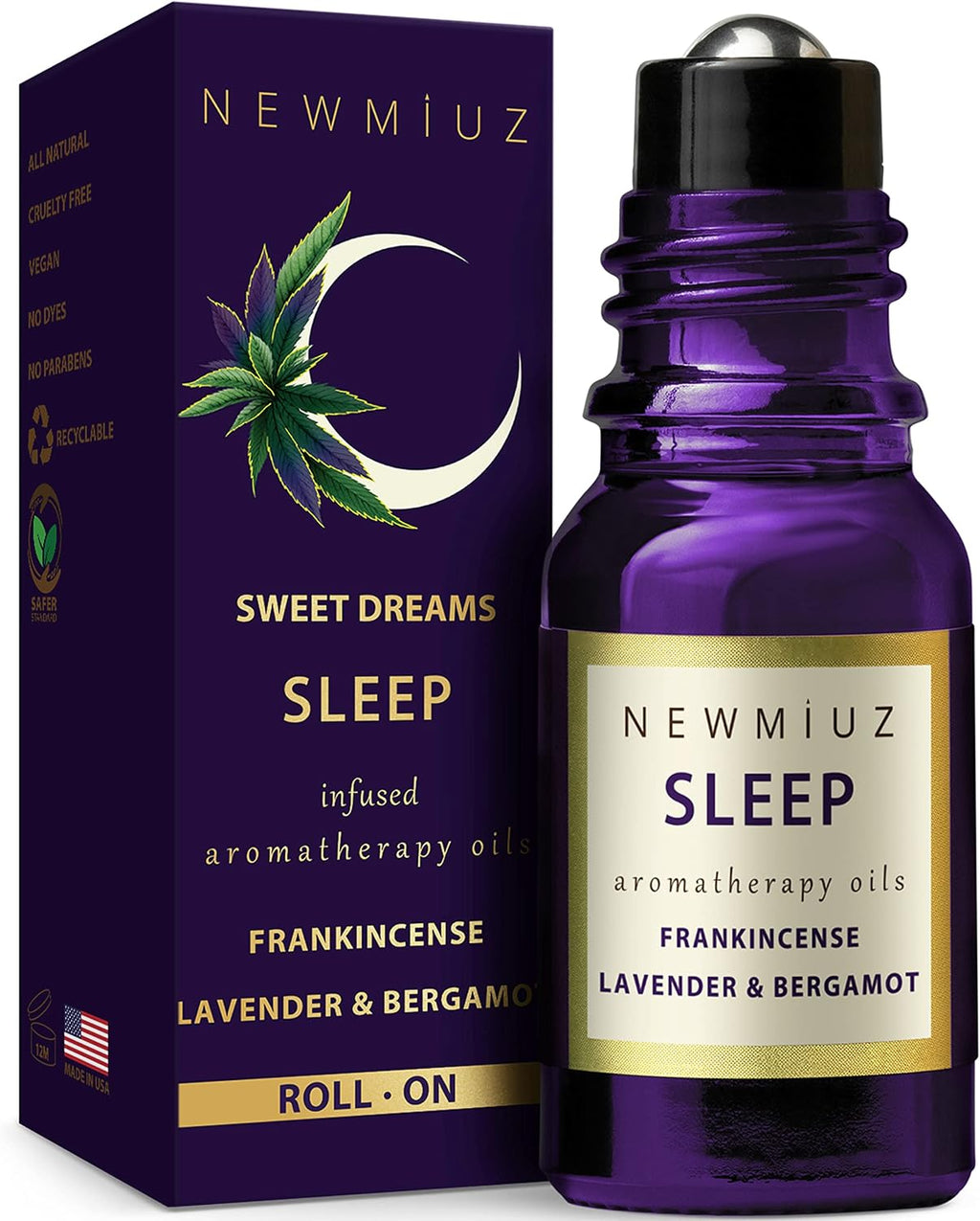 Sleep Well Roll on Essential Oil anti Stress Calming Aromatherapy Stick Blend Lavender Bergamot Frankincense Destress Relaxation Stress Gift for Women