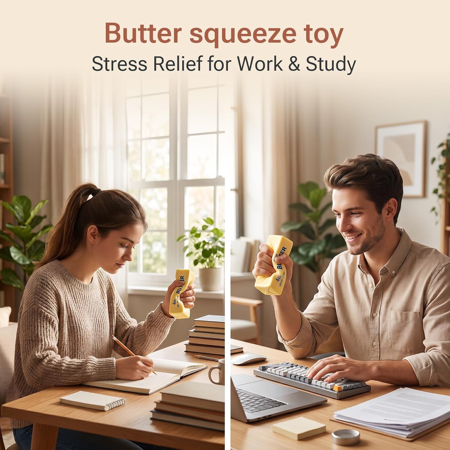 Butter Squishy Toys, Slow Rising Stress Relief Squishies, Soft PU Cream Scented Sensory Fidget Toys for Kids & Adults, Home & Desk Decor, Party Favors & Gifts